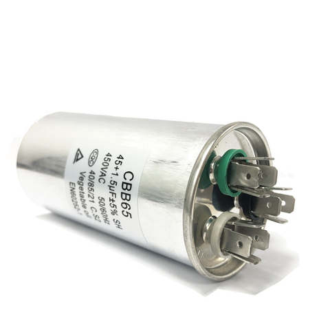 Tụ điện Ac Chạy CBB65 Nh&agrave; sản xuất tụ điện 45 + 1,5μF &plusmn; 5%