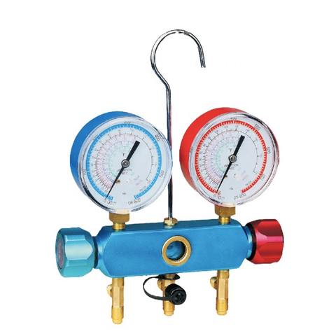 HVAC-K&auml;lteverteiler-Messger&auml;teset mit Aluminiumgeh&auml;use und &uuml;bergro&szlig;em Schauglas, geeignet f&uuml;r H-FCKW, FCKW und H-FKW