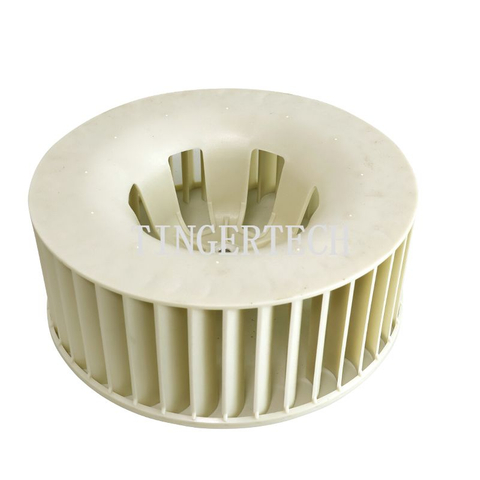 عجلات مروحة منفاخ بلاستيكية، 350*130 مم، فتحة 12 مم لتكييف الهواء الداخلي عجلات منفاخ طرد مركزي