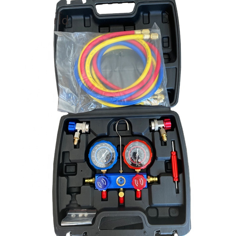 Ensemble de jauges de collecteur de réfrigération automatique R134A, CVC avec coupleur rapide
